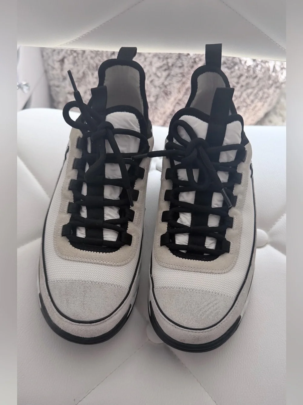 SOLD- Chanel Velvet Calfskin Mixed Fibers CC Sneakers- 41.5
